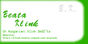 beata klink business card